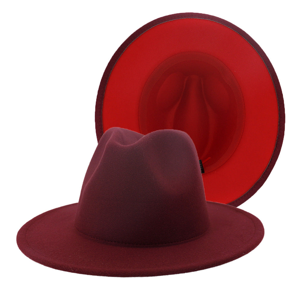 Fedora Hats Unisex - Solid - Red Bottom - 2 Tone