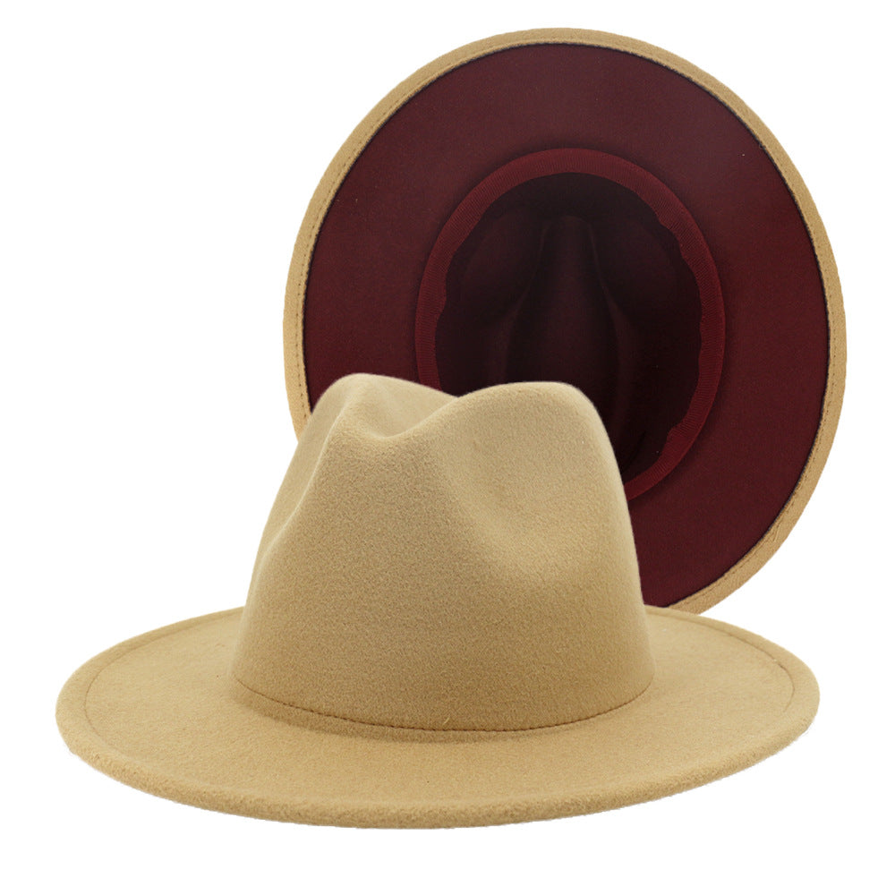 Fedora Hats Unisex - Solid - Red Bottom - 2 Tone